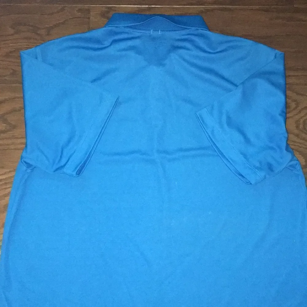 Teal Blue w/Geo Stripe Print Nike Tour Performance Golf Polo shirt L mens